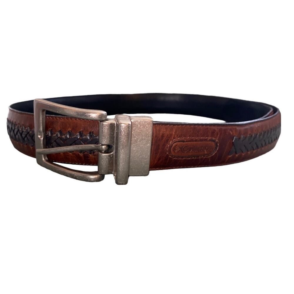 Columbia Brown Braided Leather Top Belt Men Size 42"